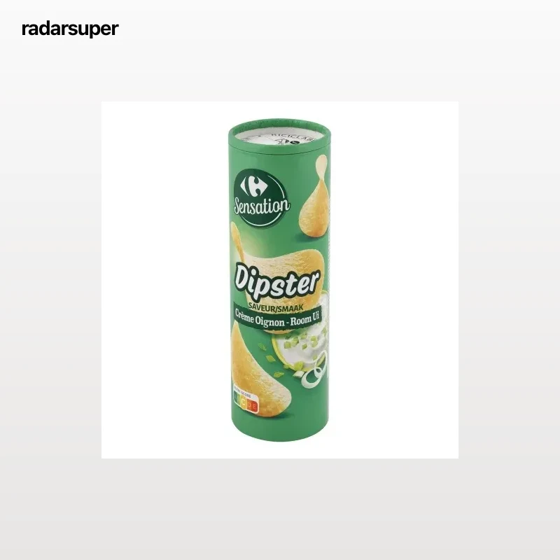 Aperitivo de patata sabor crema agria y cebolla Dipster Carrefour 175 g.