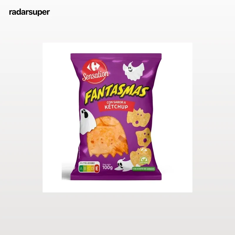 Aperitivo de patata sabor ketchup Fantasmas Sensation Carrefour 100 g.
