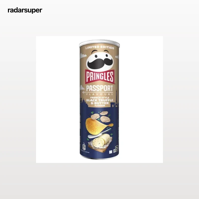 Aperitivo de patata sabor trufa negra y mantequilla Passport Pringles 165 g.