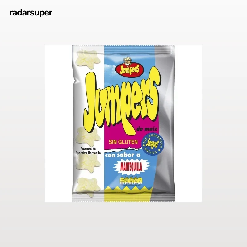 Aperitivo sabor mantequilla Jumpers sin gluten 100 g.