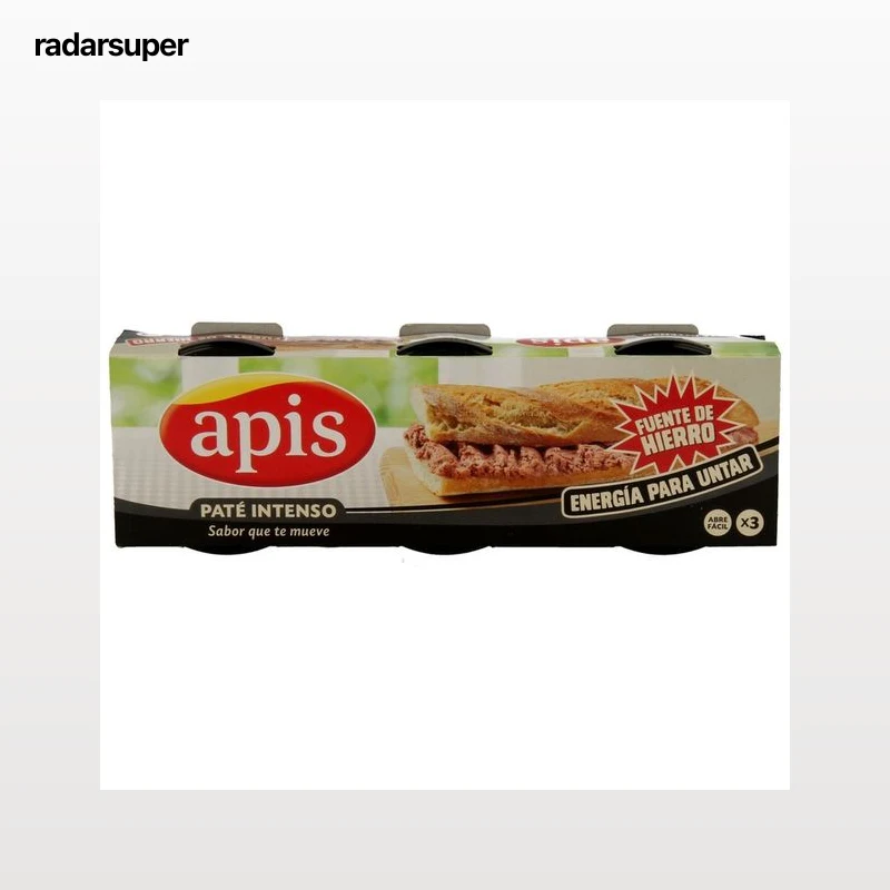 APIS Paté de hígado de cerdo de sabor intenso pack de 3 latas de 80 gr