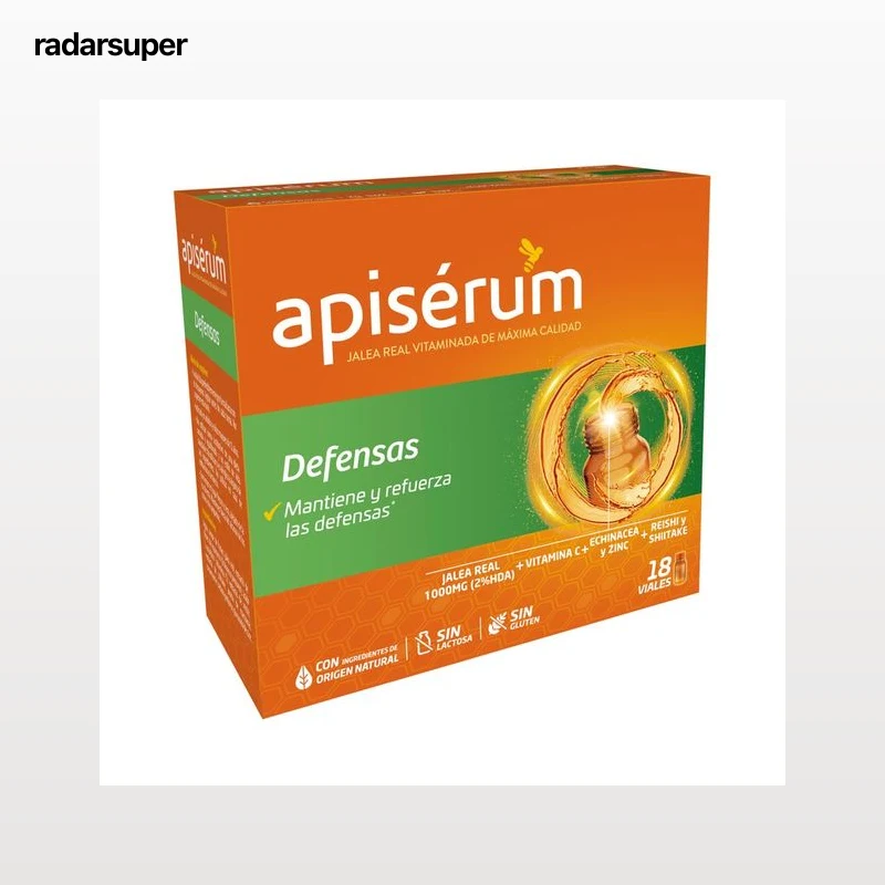 APISÉRUM Complemento alimenticio a base de jalea real vitaminada en cómodos viales APISÉRUM Defensas 18 uds.