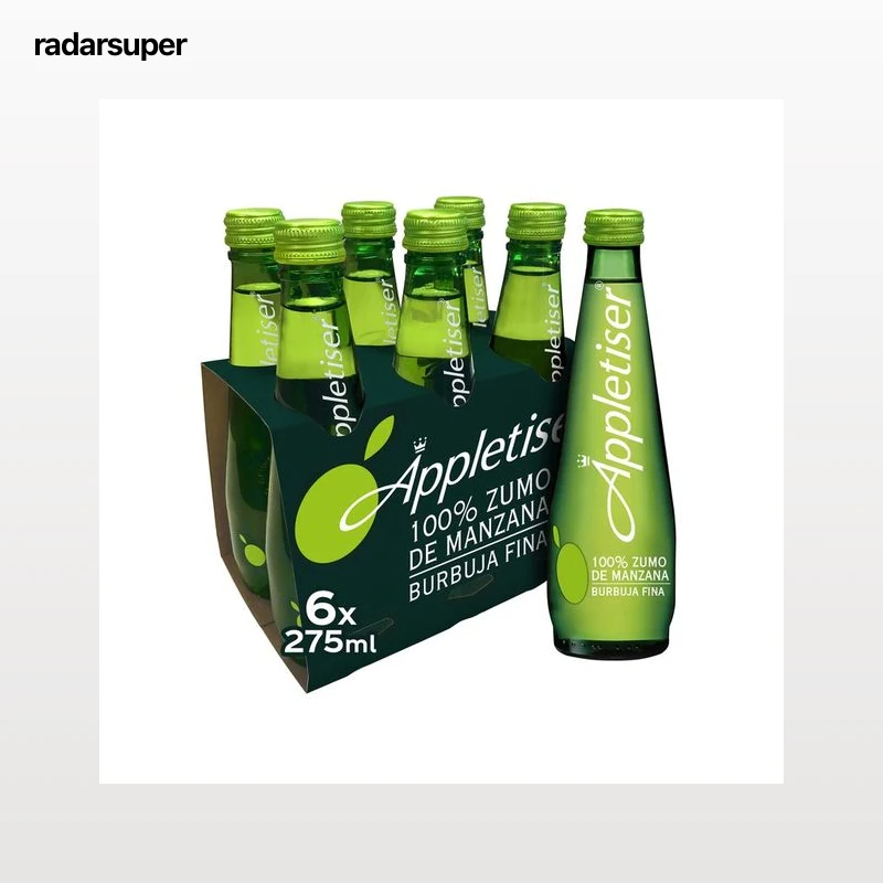 APPLETISER Bebida con gas de zumo de manzana pack 6 botella de vidrio x 275 ml.