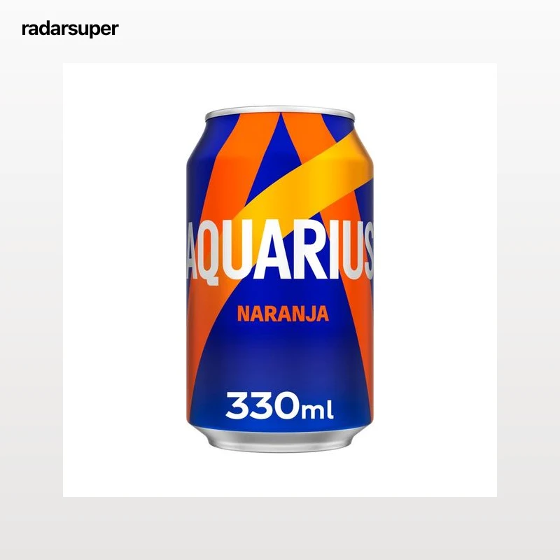 AQUARIUS Bebida isotónica con sabor a naranja lata de 330 ml.