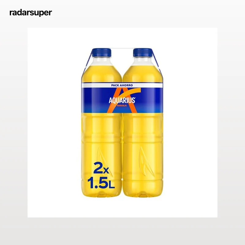 AQUARIUS Bebida isotónica con sabor a naranja pack de 2 botellas de 1.5 l.