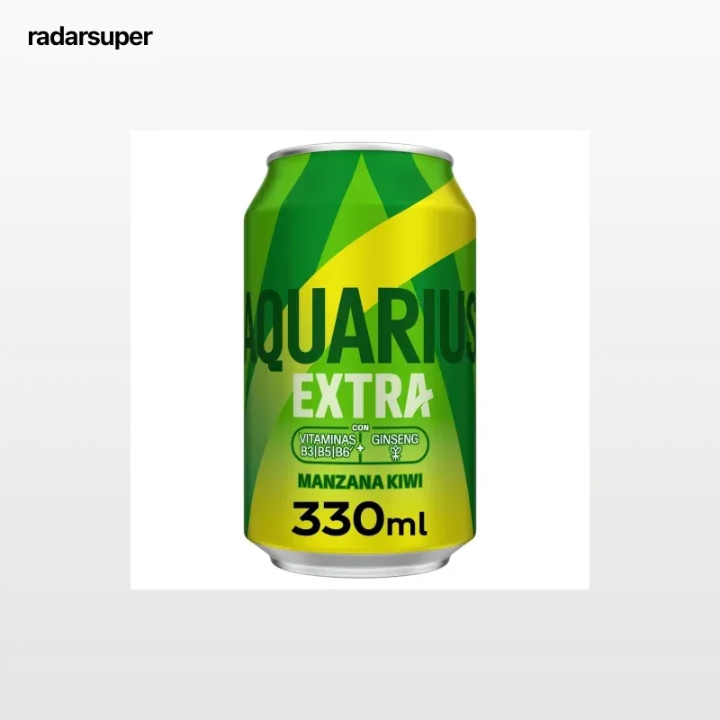 Aquarius extra manzana kiwi lata 33 cl.