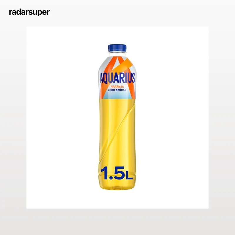AQUARIUS Zero Bebida isotónica sin azúcar con sabor a naranja botella de 1.5 l.
