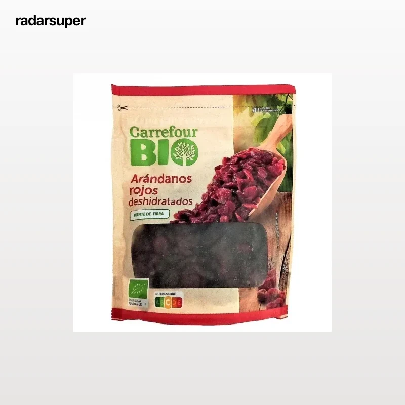 Arándanos rojos deshidratados ecológicos Carrefour Bio doy pack 125 g.