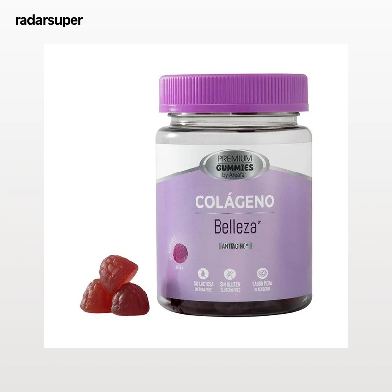 AREAFAR Belleza Gominolas con colágeno y efecto antiedad, con sabor a mora 60 uds.