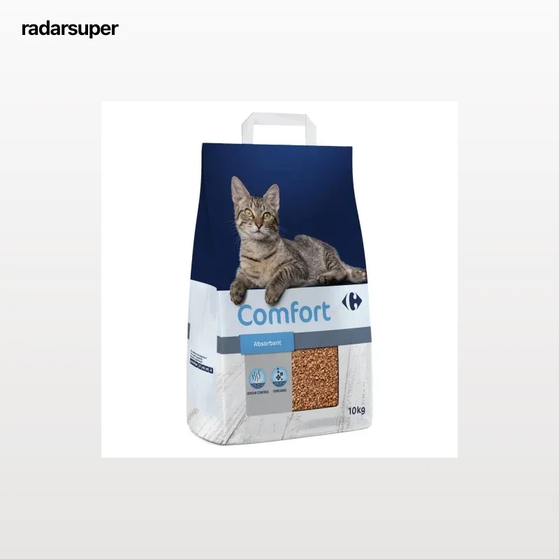 Arena absorbente perfumada para gatos Carrefour 10 kg.