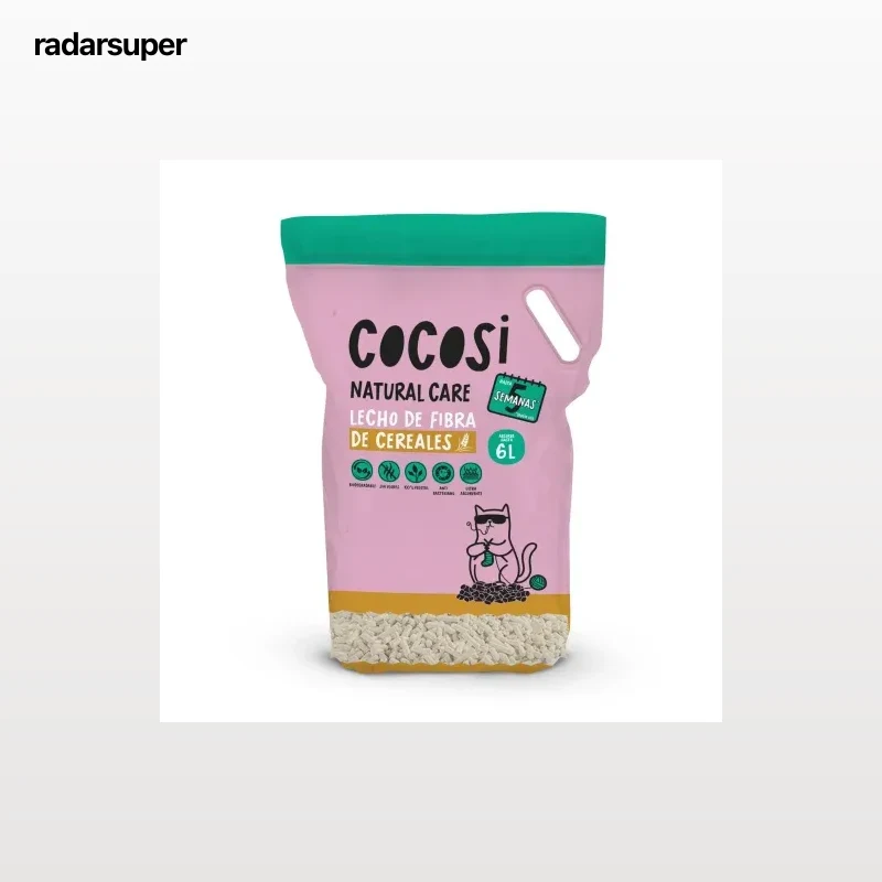 Arena de fibra cereales para gatos Cocosi 6L