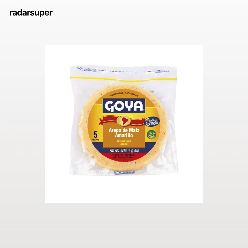 Arepa de maíz amarillo Goya sin gluten 450 g.