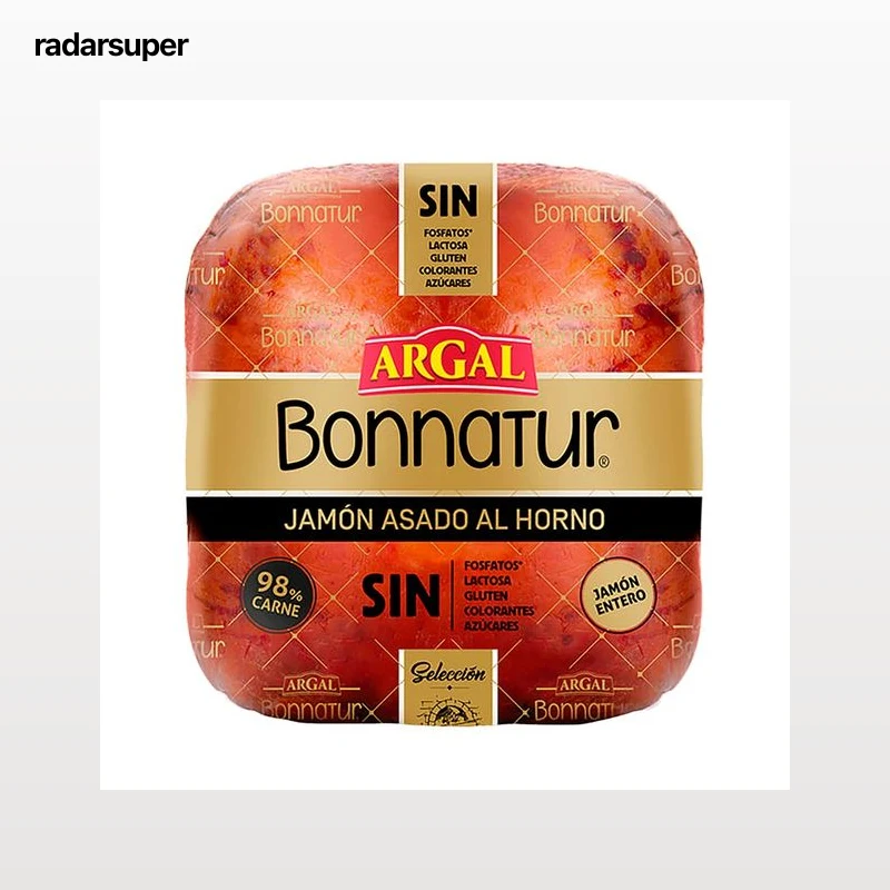 ARGAL Bonnatur Jamón cocido asado al horno, cortado en lonchas - Loncha fina 1 mm