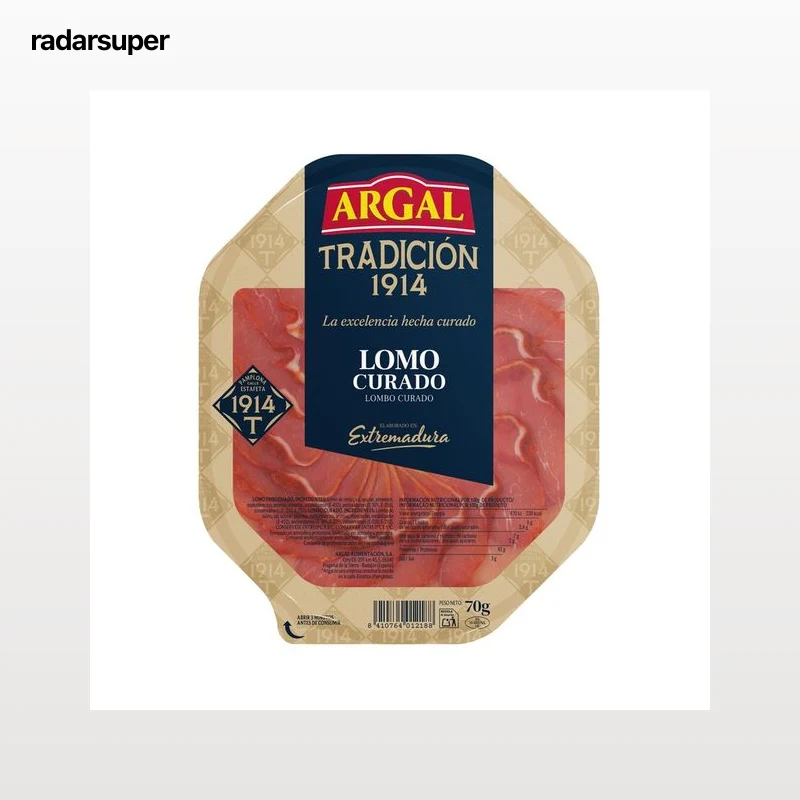 ARGAL Tradición 1914 Lomo embuchado de Extremadura, cortado en lonchas 70 g.