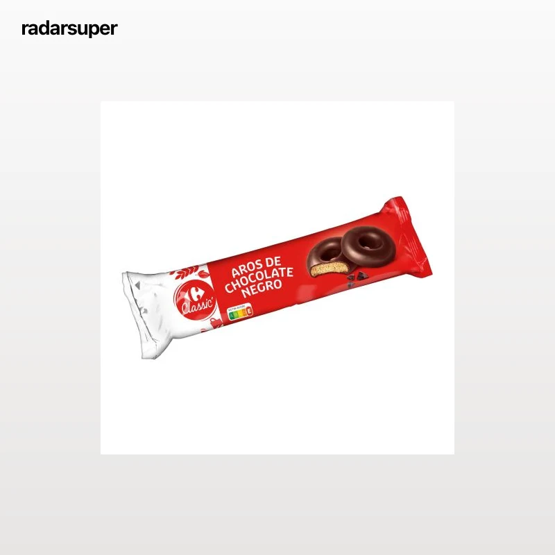 Aros de chocolate negro Carrefour 128 g.