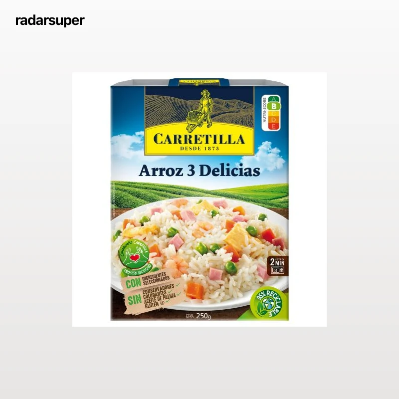 Arroz 3 delicias Carretilla sin gluten sin aceite de palma 250 g.