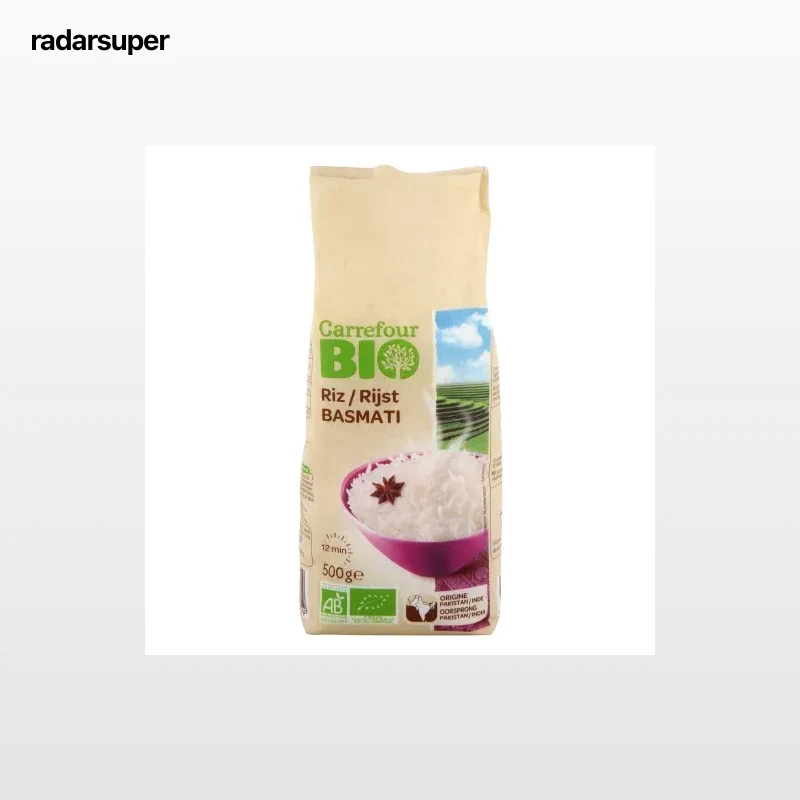 Arroz basmati ecológico Carrefour Bio 500 g.