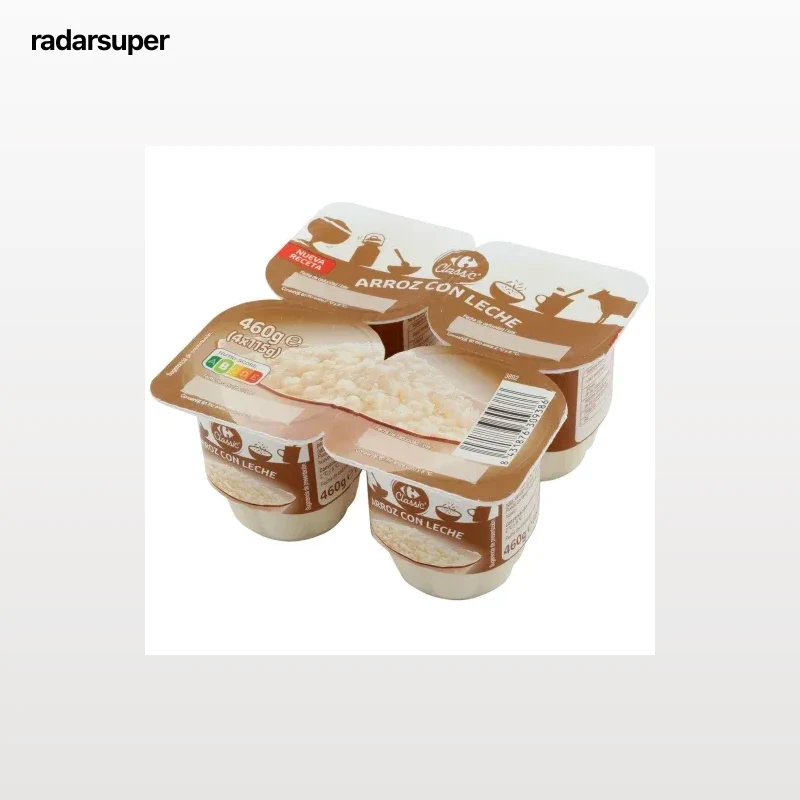 Arroz con leche Carrefour pack de 4 unidades de 115 g.