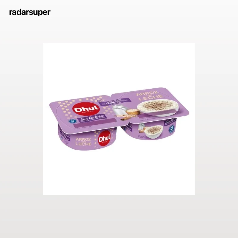 Arroz con leche Dhul sin gluten sin lactosa pack de 2 unidades de 130 g.