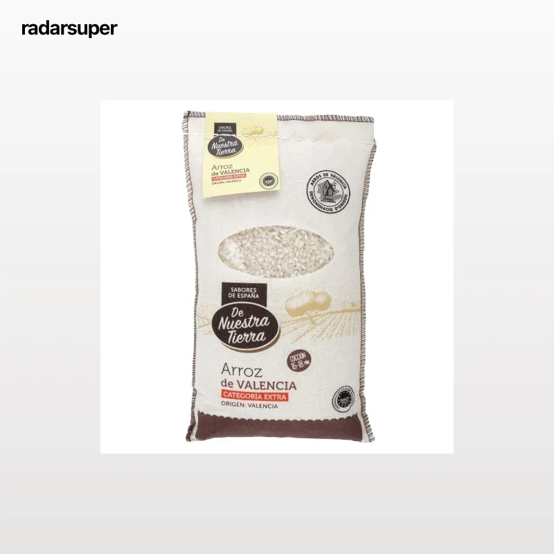 Arroz de Valencia categoría extra De Nuestra Tierra 1 kg.