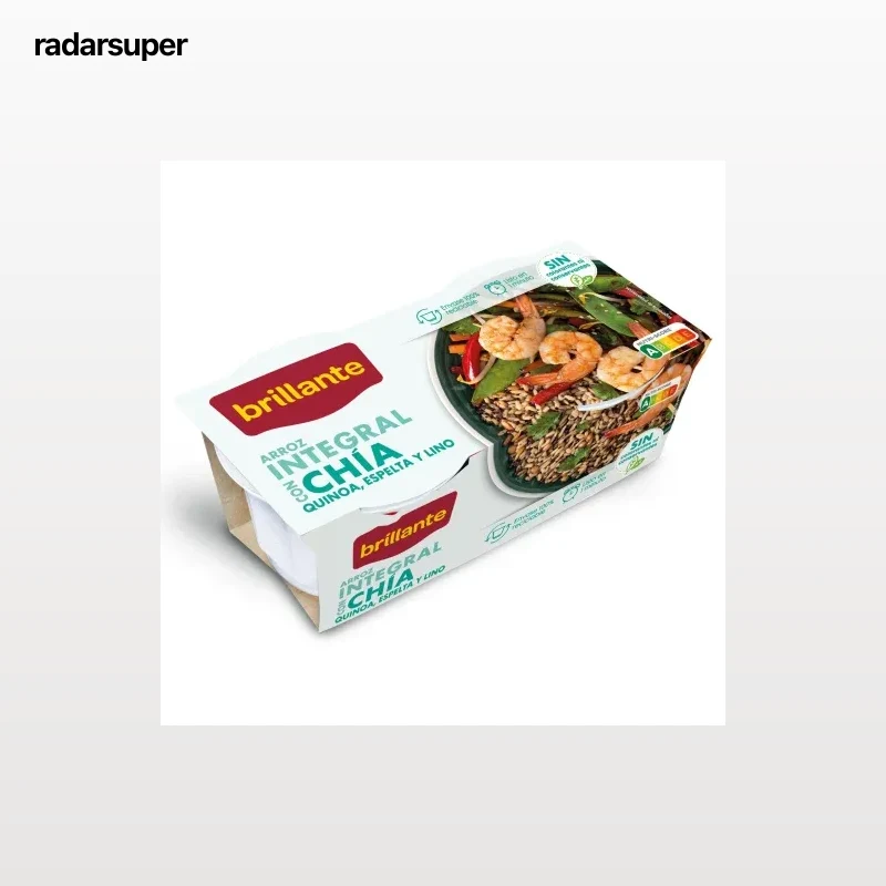 Arroz integral con chía para microondas Brillante pack de 2 ud. de 125 g.