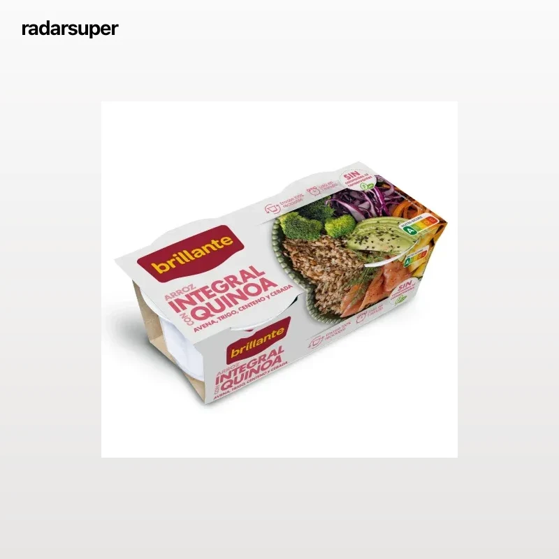 Arroz integral con quinoa para microondas Brillante pack de 2 unidades de 125 g.