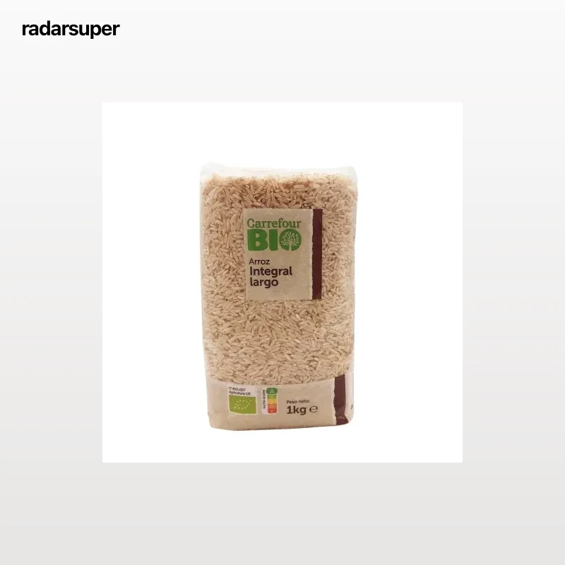 Arroz largo integral ecológico Carrefour Bio 1 kg.