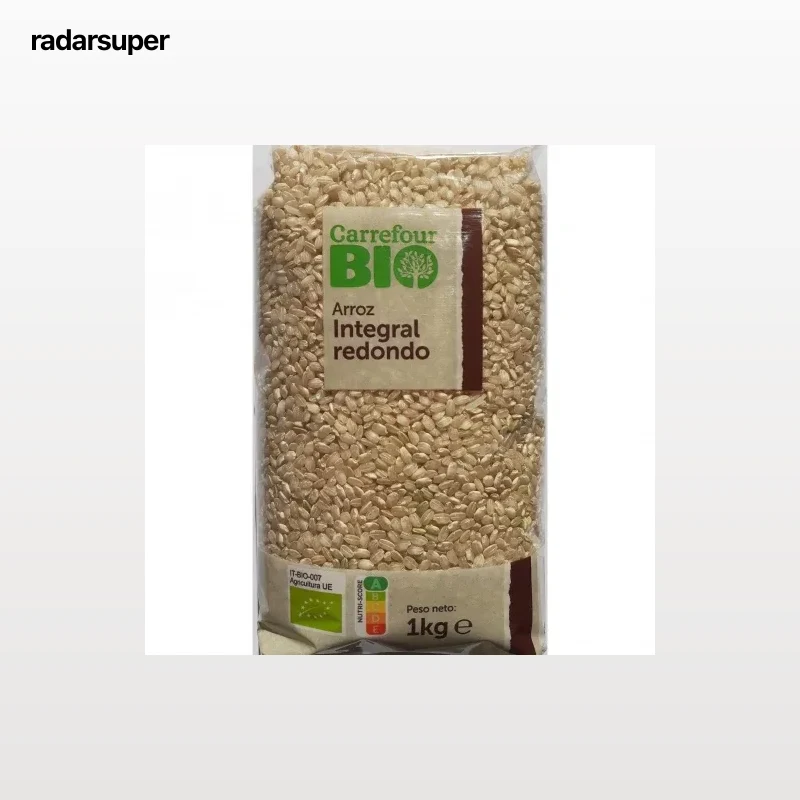 Arroz redondo integral ecológico Carrefour Bio 1 kg.