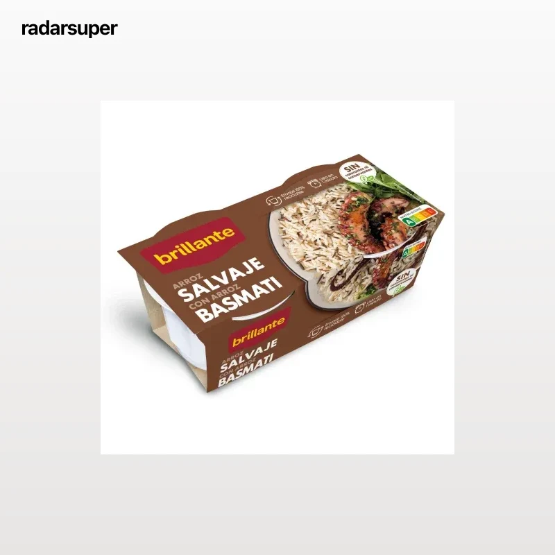 Arroz salvaje y basmati para microondas Brillante pack de 2 unidades de 125 g.