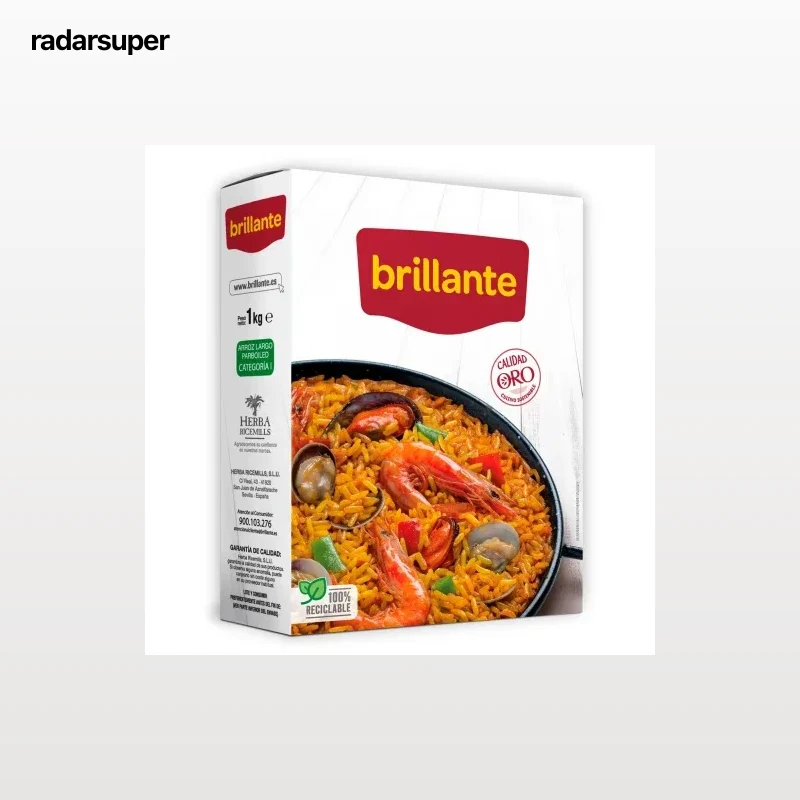 Arroz vaporizado largo Brillante 1 kg.