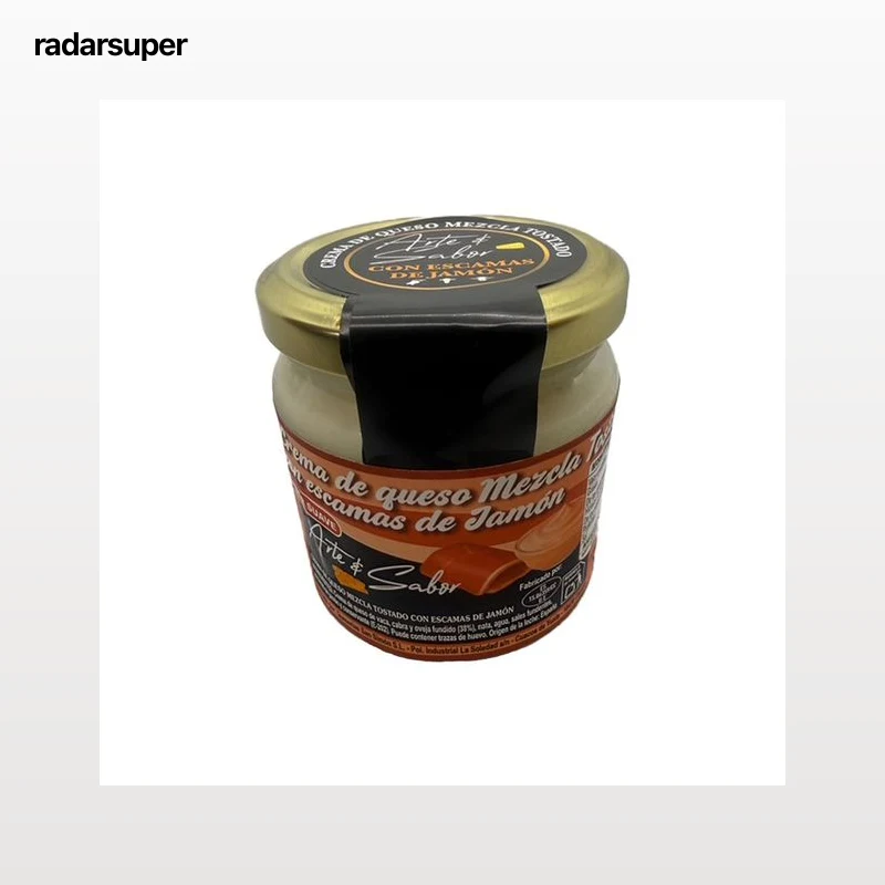 ARTE&SABOR Crema de queso mezcla (vaca y cabra) con escamas de jamón 175 g.