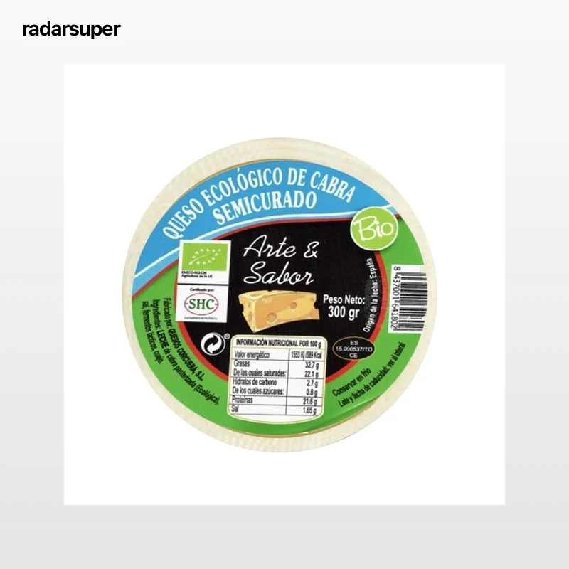 ARTE&SABOR Queso de cabra semicurado ecológico AERTE & SABOR 300 g.