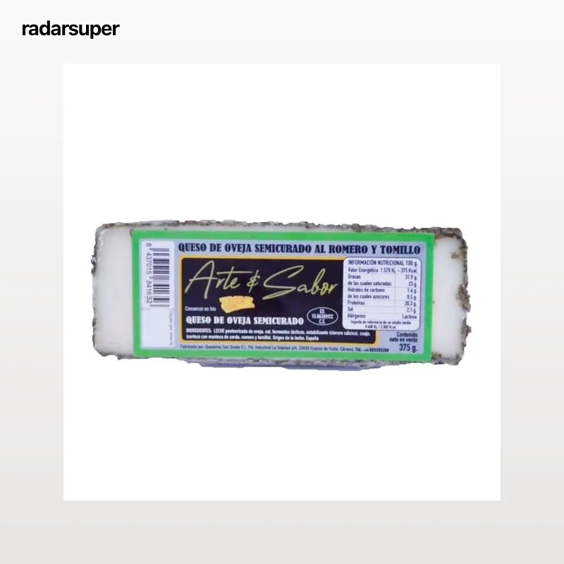 ARTE&SABOR Queso oveja semicurado con romero 375 g.