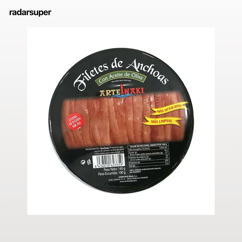ARTEIÑAKI Filetes de anchoa con aceite de oliva ARTEIÑAKI 100 g.