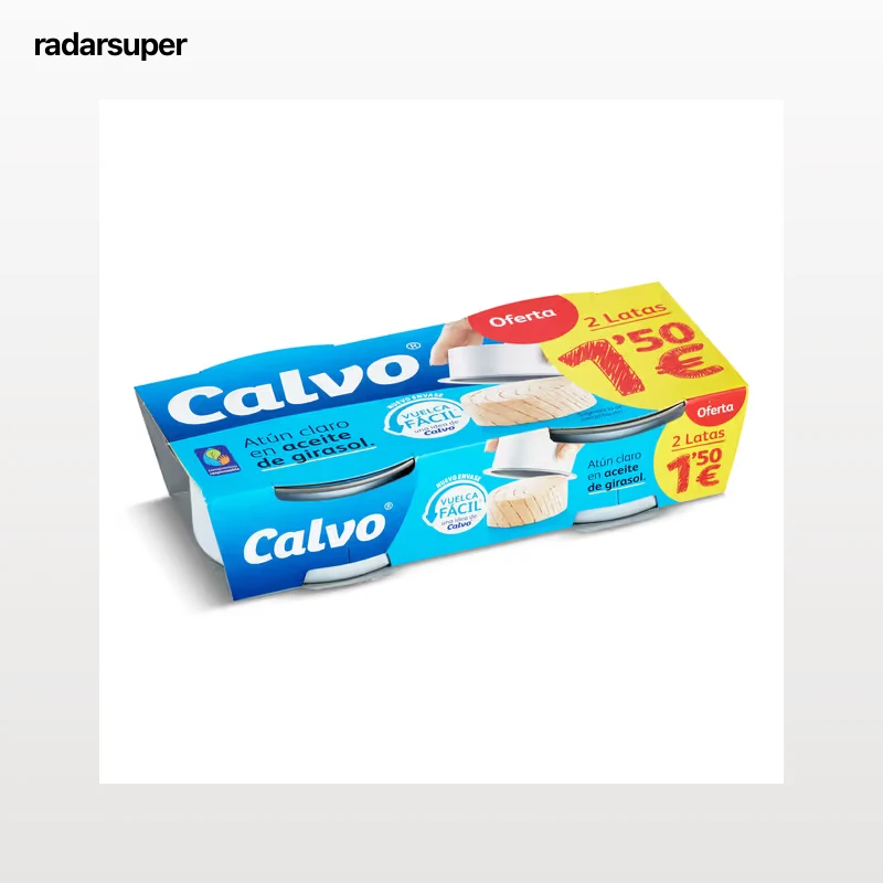 Atún claro en aceite de girasol Calvo 2 x 52 g