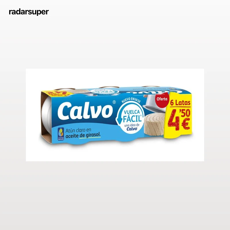 Atún claro en aceite de girasol Calvo pack 6