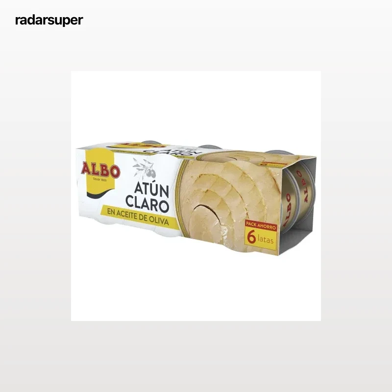 Atún claro en aceite de oliva Albo pack 6 latas de 55 g.