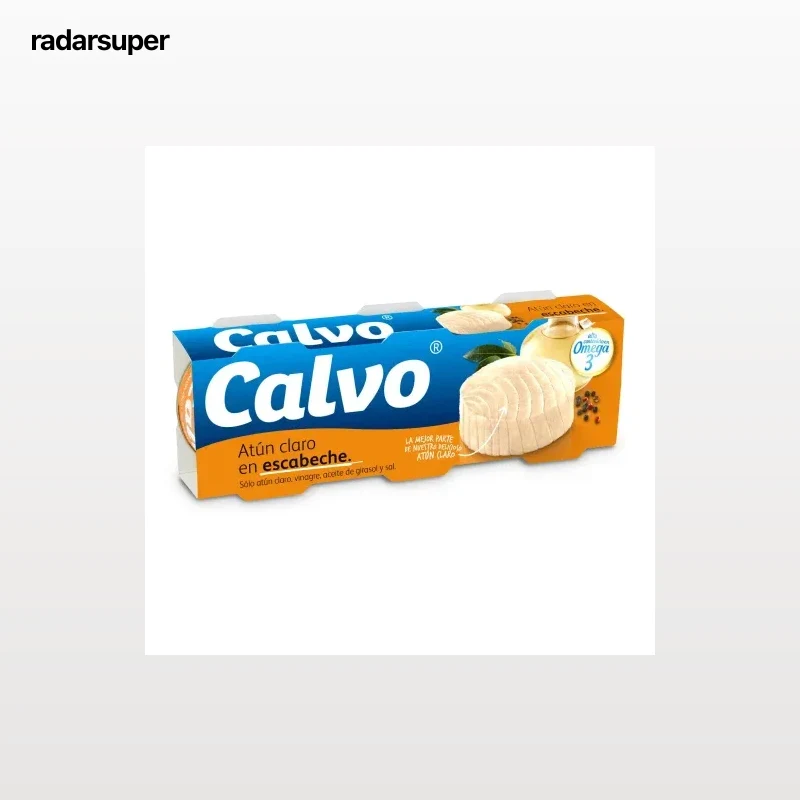 Atún claro en escabeche Calvo pack de 3 latas de 52 g.