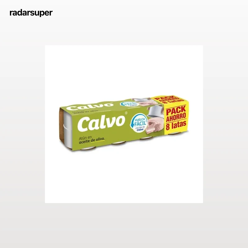 Atún en aceite de oliva Calvo pack de 8 latas de 52 g.
