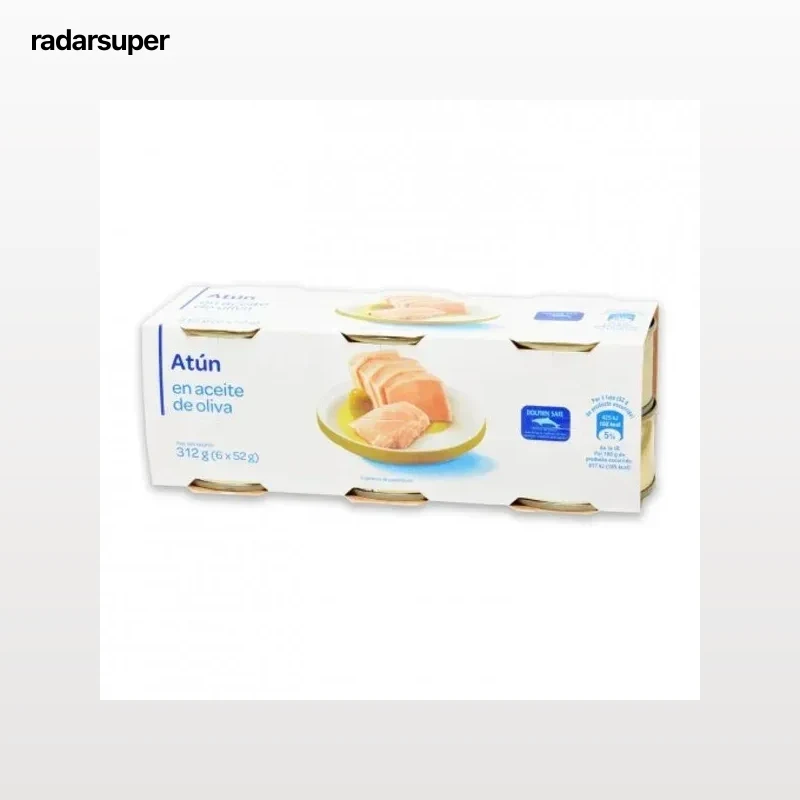 Atún en aceite de oliva pack de 6 latas de 52 g.