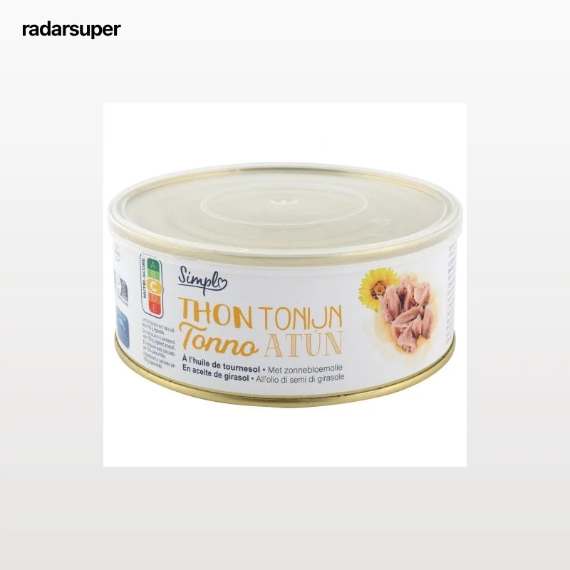 Atún listado en aceite vegetal Simpl 650 g.