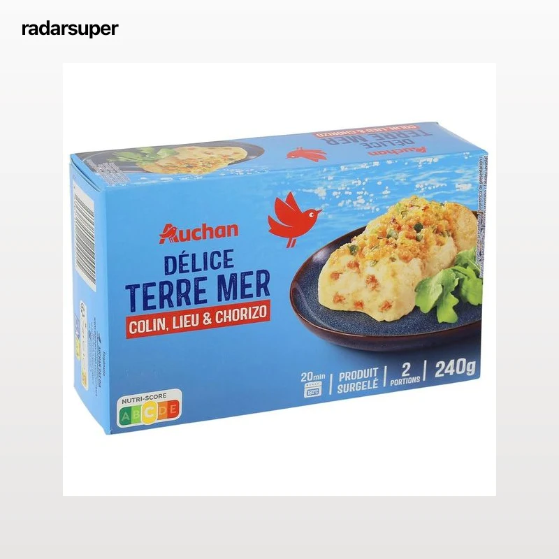 AUCHAN Abadejo, carbonero y chorizo 2 x 120 g Producto Alcampo.