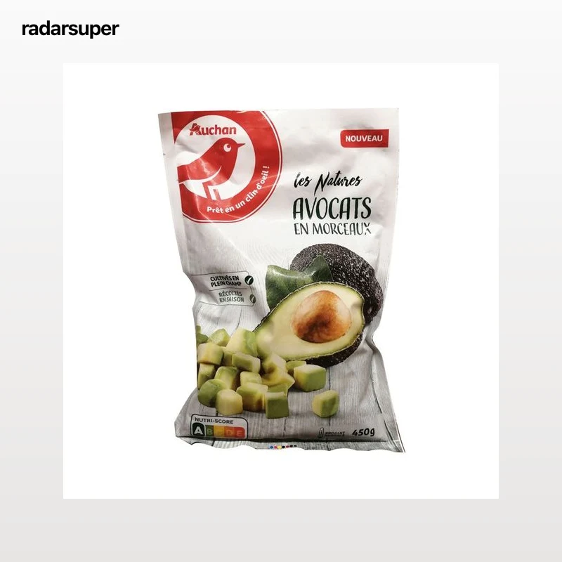 AUCHAN Aguacate pelado, cortado en trozos y ultracongelado 450 g. Producto Alcampo