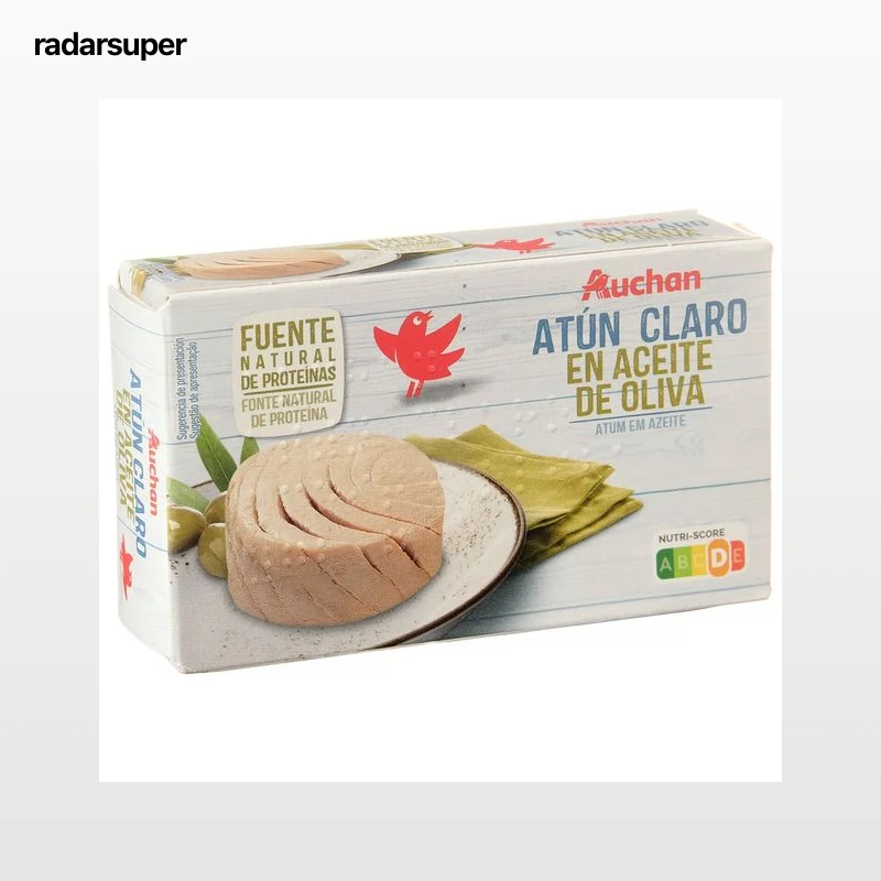 AUCHAN Atún claro en aceite de oliva - Lata de 72g.