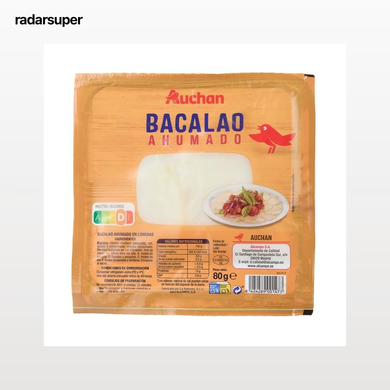 AUCHAN Bacalao ahumado 80 g Producto Alcampo.