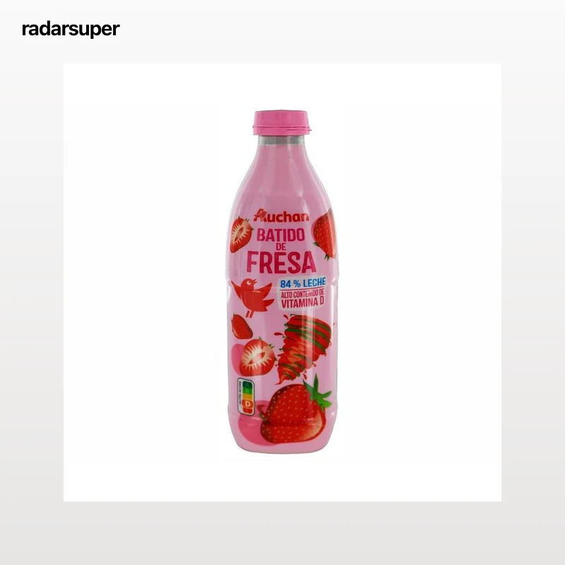 AUCHAN Batido de fresa, elaborado con un 88% de leche 1 l. Producto Alcampo