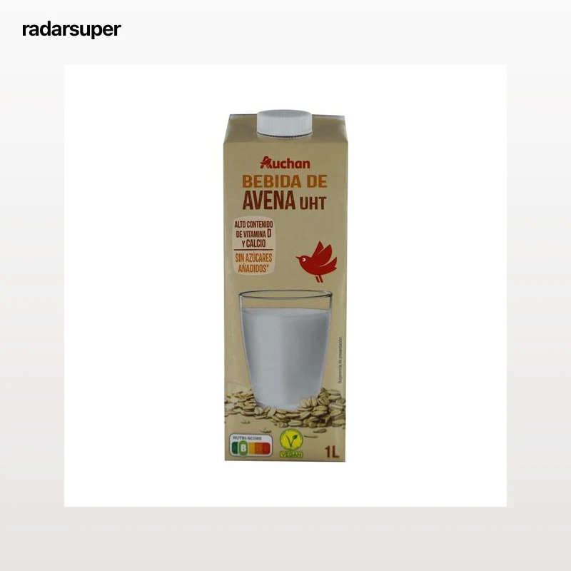 AUCHAN Bebida de avena con alto contenido de calcio y vitamina D 1 l. Producto Alcampo