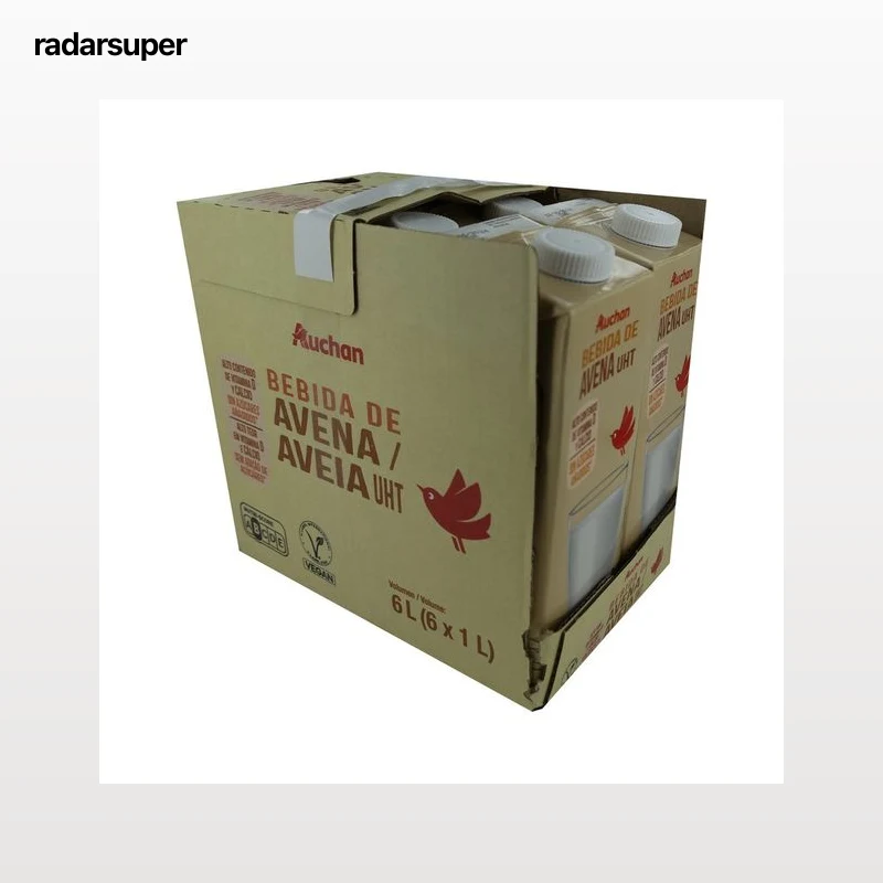 AUCHAN Bebida de avena con alto contenido de calcio y vitamina D 6 x 1 l. Producto Alcampo