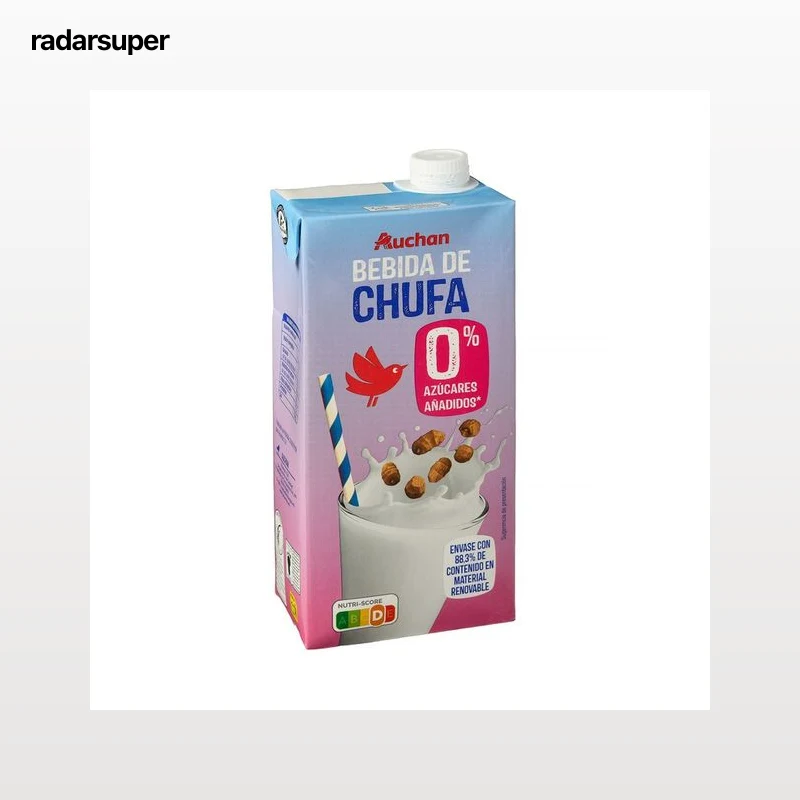 AUCHAN Bebida de chufa sin azúcares añadidos 1l Producto Alcampo.