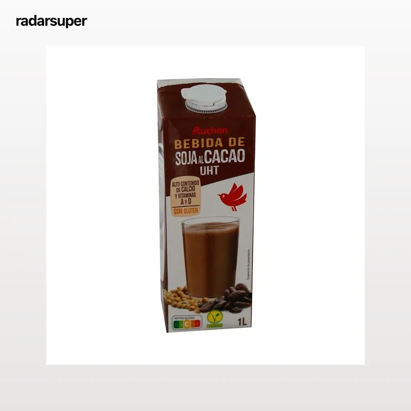 AUCHAN Bebida de soja con sabor a chocolate 1 l. Producto Alcampo